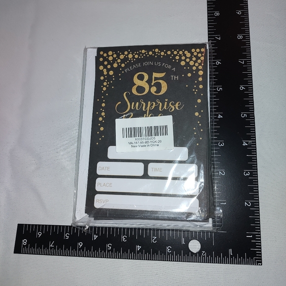 85th Surprise Birthday Party Invitations 20 pack with Envelopes NWT Factory Seal - Picture 6 of 6